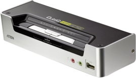 2 portos USB-s KVM switch, (billentyűzet, video, egér) elosztó, HDMI elosztó és USB 2.0 Hub Aten CS1