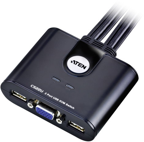 2 portos USB-s KVM switch, (billentyűzet, video, egér) elosztó, VGA kimenettel Aten CS22U-AT 2. kép