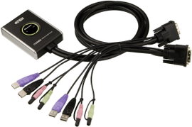 2 portos USB-s KVM switch, (billentyűzet, video, egér) elosztó, DVI kimenettel Aten CS682-AT