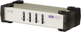 4 portos USB-s KVM switch, (billentyűzet, video, egér) elosztó, PS/2 és VGA kimenettel Aten CS84U-AT