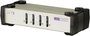 4 portos USB-s KVM switch, (billentyűzet, video, egér) elosztó, PS/2 és VGA kimenettel Aten CS84U-AT bélyegkép