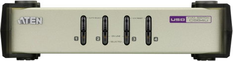 4 portos USB-s KVM switch, (billentyűzet, video, egér) elosztó, PS/2 és VGA kimenettel Aten CS84U-AT 2. kép