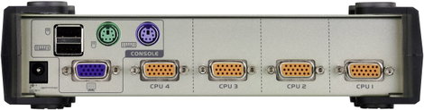 4 portos USB-s KVM switch, (billentyűzet, video, egér) elosztó, PS/2 és VGA kimenettel Aten CS84U-AT 3. kép