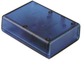 Műszerdoboz ABS 66 x 66 x 28 mm, kék, átlátszó, Hammond Electronics 1593KTBU
