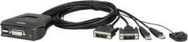 2 portos USB-s KVM switch, (billentyűzet, video, egér) elosztó, DVI kimenettel Aten CS22D