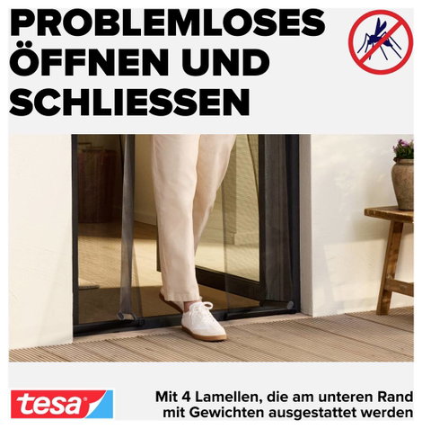 Szúnyogháló ajtóra, 2,2 m x 0,95 m, tesa® 55198-1-0 6. kép