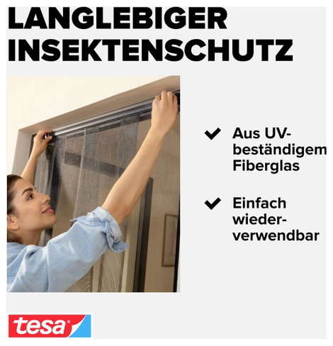 Szúnyogháló ajtóra, 2,2 m x 0,95 m, tesa® 55198-1-0 7. kép