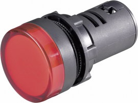LED-es jelzőlámpa 22mm piros 12V/AC/DC
