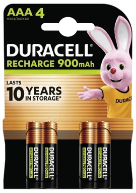Mikroceruza akku AAA NiMH, 1,2V 800 mAh, 4 db, Duracell HR3, HR03, UO100557, DC2400, DC2400B4N, LR03