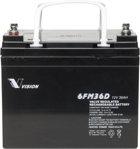 Ólomakku 12 V 36 Ah Vision Akkus 6FM36DX, Vision 6FM36DX Ólomzselés (AGM) 195 x 155 x 130 mm ,Ciklus