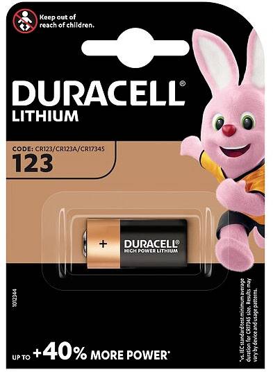 CR123A fotóelem, lítium, 3V 1400 mAh, Duracell EL123AP, K123LA, RL123A, EL123A, DL123A, 5018LC, LR12 2. kép