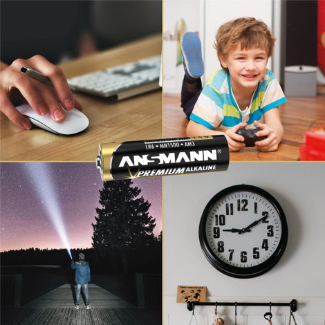 Ceruzaelem AA, alkáli mangán, 1,5V, 44 db, Ansmann LR06, AA, LR6, AAB4E, AM3, 815, E91, LR6N 2. kép