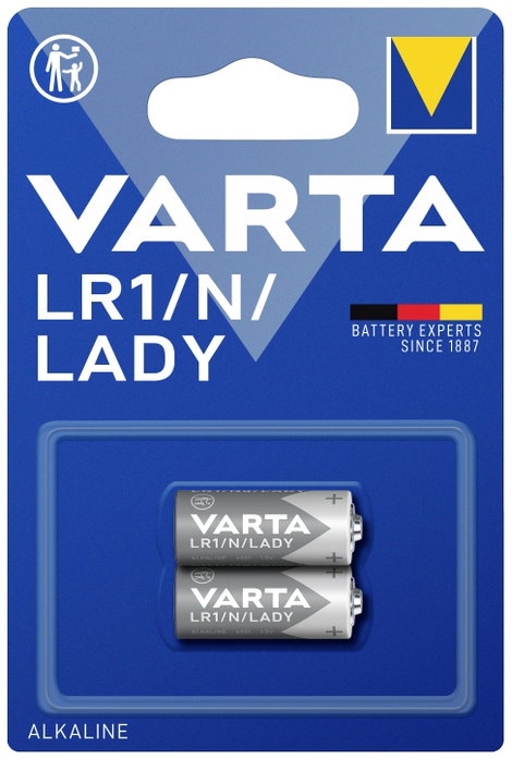 Lady elem N, alkáli mangán, 1,5V, 850 mAh, 2 db, Varta High Energy N, LR1, LR01, E90, LR1-N, LR1/E90