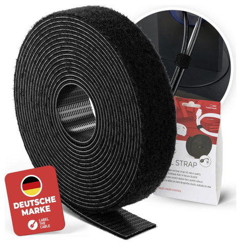 Tépőzár szalag tekercsben 3 m x 16 mm, fekete, LTC 1210 2. kép