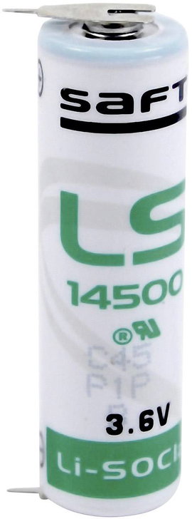 AA lítium ceruzaelem, forrasztható, 3,6V 2600 mAh, forrfüles, 14,5 x 50 mm, Saft LS145002PF