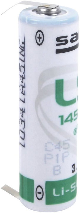 AA lítium ceruzaelem, forrasztható, 3,6V 2600 mAh, forrfüles, 14,5 x 50 mm, Saft LS14500CLG