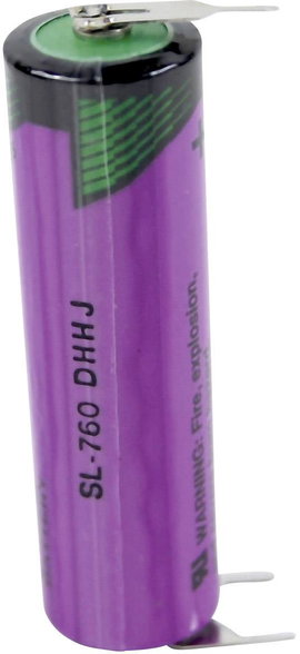 AA lítium ceruzaelem, forrasztható, 3,6V 2200 mAh, forrfüles, 15 x 50 mm, Tadiran SL760PT