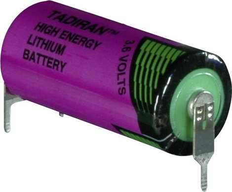 2/3 AA lítium elem, forrasztható, 3,6V 1500 mAh, forrfüles, 15 x 33 mm, Tadiran SL761PT 3. kép