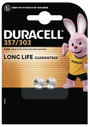 357/303 gombelem, ezüstoxid, 1,55V, 190 mAh, 2 db, Duracell SR44W, SR44, SR1154, V357, D357, 228, J, bélyegkép