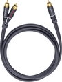 RCA Y elosztó kábel, 1x RCA dugó - 2x RCA dugó, 5 m, aranyozott, antracit, Oehlbach BOOOM 500 bélyegkép