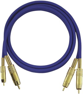 RCA audio kábel, 2x RCA dugó - 2x RCA dugó, 0,5 m, aranyozott, kék, OFC, Oehlbach NF 1 Master