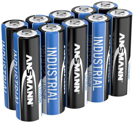 Ceruzaelem AA, lítium 1,5V 3000 mAh 10 db, Ansmann Industrial LR06, AA, LR6, AAB4E, AM3, 815, E91, L