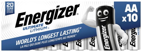 Lítium ceruzaelem készlet AA 1,5V 3000 mAh 10 db, LR06, Energizer Ultimate 639753 4. kép