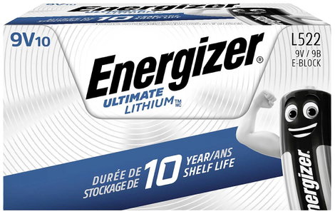 9V-os elem készlet, lítium, 9V, 10 db, Energizer Ultimate 6LR61, 6LR21, 6AM6, 6LP3146, MN1604, A1604 2. kép