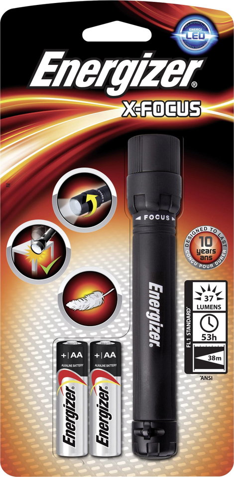 LED Mini zseblámpa Energizer X-Focus 2AA 37 lm fekete 3. kép