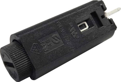 Biztositéktartó álló 5x20mm