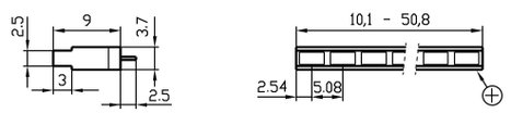 Signal Construct LED sor, 8-as, 40,8 x 3,7 x 9 mm, zöld, ZALS 082 2. kép