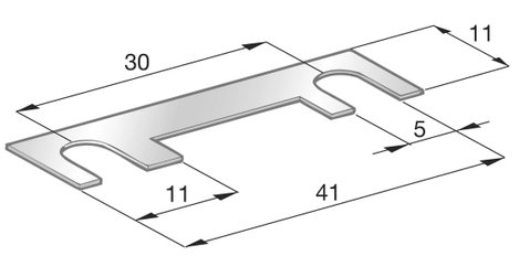 Szalagbiztosíték 30 A, 32 V, 41 x 11 x 0,2 mm, ESKA 341233 2. kép