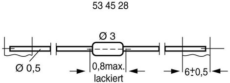 Miniatűr induktivitás, axiális, 10 µH 0,6 Ω 0,41 A B82141-A1103K 3. kép