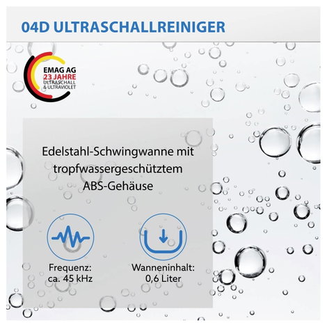 Ultrahangos tisztító 0,6 l 160 x 90 x 50 mm 50 W, Emag EMMI-04D 3. kép