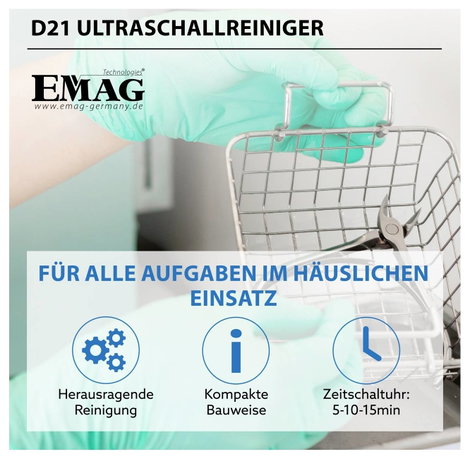 Ultrahangos tisztító fűtéssel, 2 l, 160x90x50 mm, 80 W, Emag 9. kép