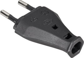 Szerelhető hálózati euró dugó, műanyag, 230 V, fekete, IP20, 852/sw/C