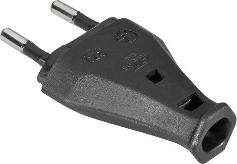 Szerelhető hálózati euró dugó, műanyag, 230 V, fekete, IP20, 852/sw/C