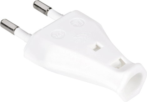 Szerelhető hálózati euró dugó, műanyag, 230 V, fehér, IP20, 852/ws/C