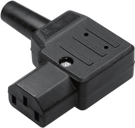 Lengő hálózati műszercsatlakozó aljzat, 3 pól., pipa, 10 A, fekete, C13, Kaiser 790/sw/C