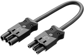 Hálózati csatlakozókábel, pólusszám: 3, fekete, Adels-ContactAC 166 VLCG/315 100, 1 m