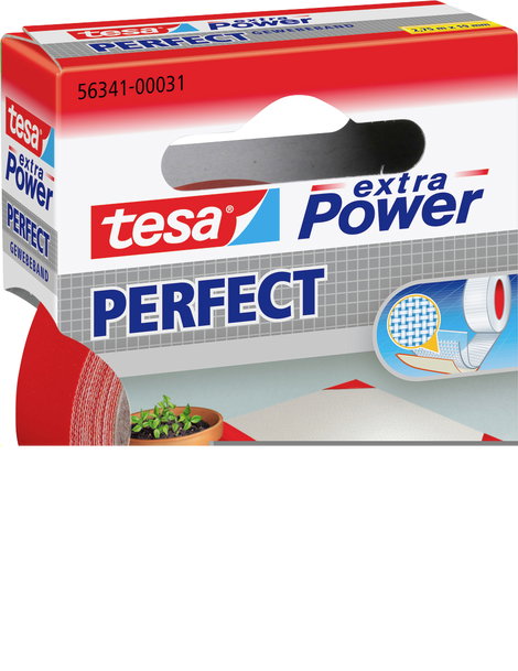 Szövetbetétes ragasztószalag, piros 2,75 m x 19 mm, tesa® extra Power