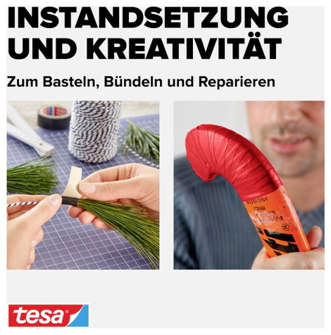 Szövetbetétes ragasztószalag, piros 2,75 m x 19 mm, tesa® extra Power 6. kép