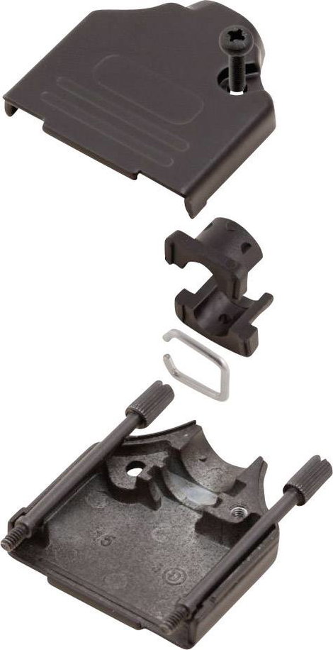 D-SUB ház, pólusszám: 15, fém, 180 ° fekete, MH Connectors MHDTZK15-BK-K
