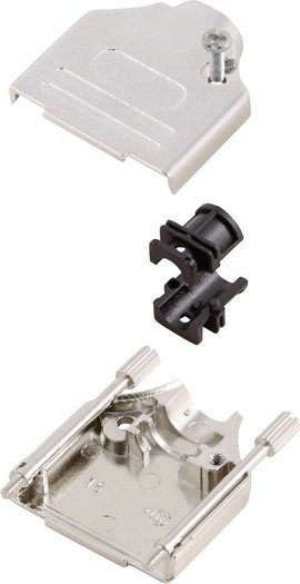 D-SUB ház, pólusszám: 25, fém, 180 °, ezüst, MH Connectors MHDTZK25-RA-PC-K