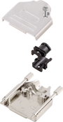 D-SUB ház, pólusszám: 25, fém, 180 °, ezüst, MH Connectors MHDTZK25-RA-PC-K bélyegkép