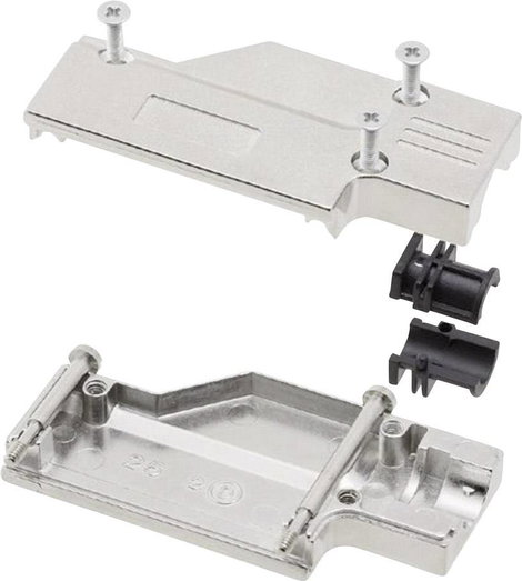 D-SUB ház, pólusszám: 9, fém, 90 °, ezüst, MH Connectors MHDCMR09-RA-K