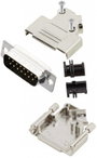 D-SUB dugó 45 °, pólusszám: 15 MH Connectors MHD45ZK15-DM15P-K bélyegkép