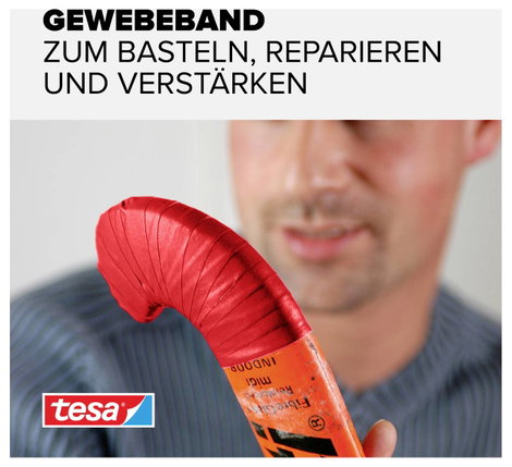 Szövetbetétes ragasztószalag, szövet, piros 2,75m x 38 mm, TESA®Extra Power 2. kép