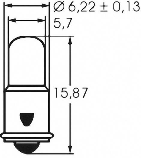 Mikro izzó 12 V 1.2 W, foglalat: MF6s/8, átlátszó, Barthelme 2. kép