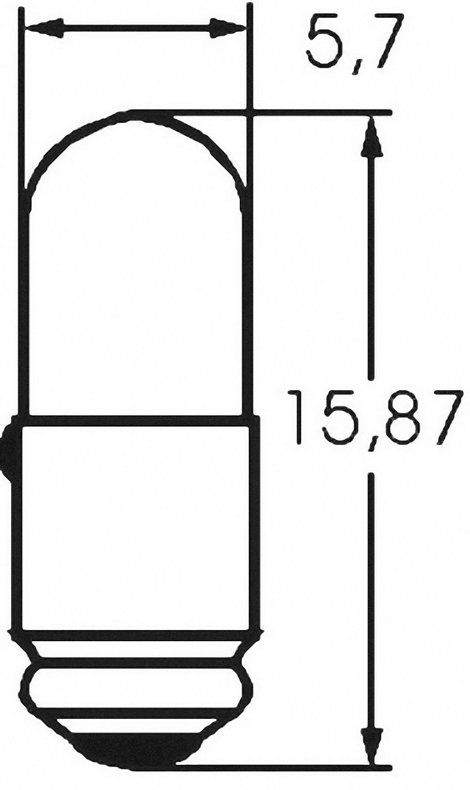 Mikro izzó 24 V 0.6 W, foglalat: MG5.7s/9, átlátszó, Barthelme 2. kép